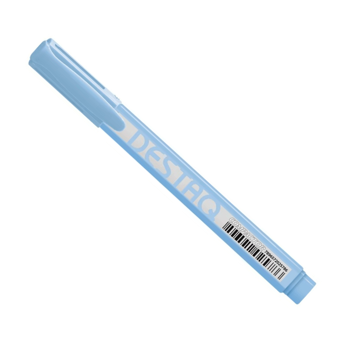 Marcador Destaq Azul Pastel Compactor  - Cx 12 Unidades
