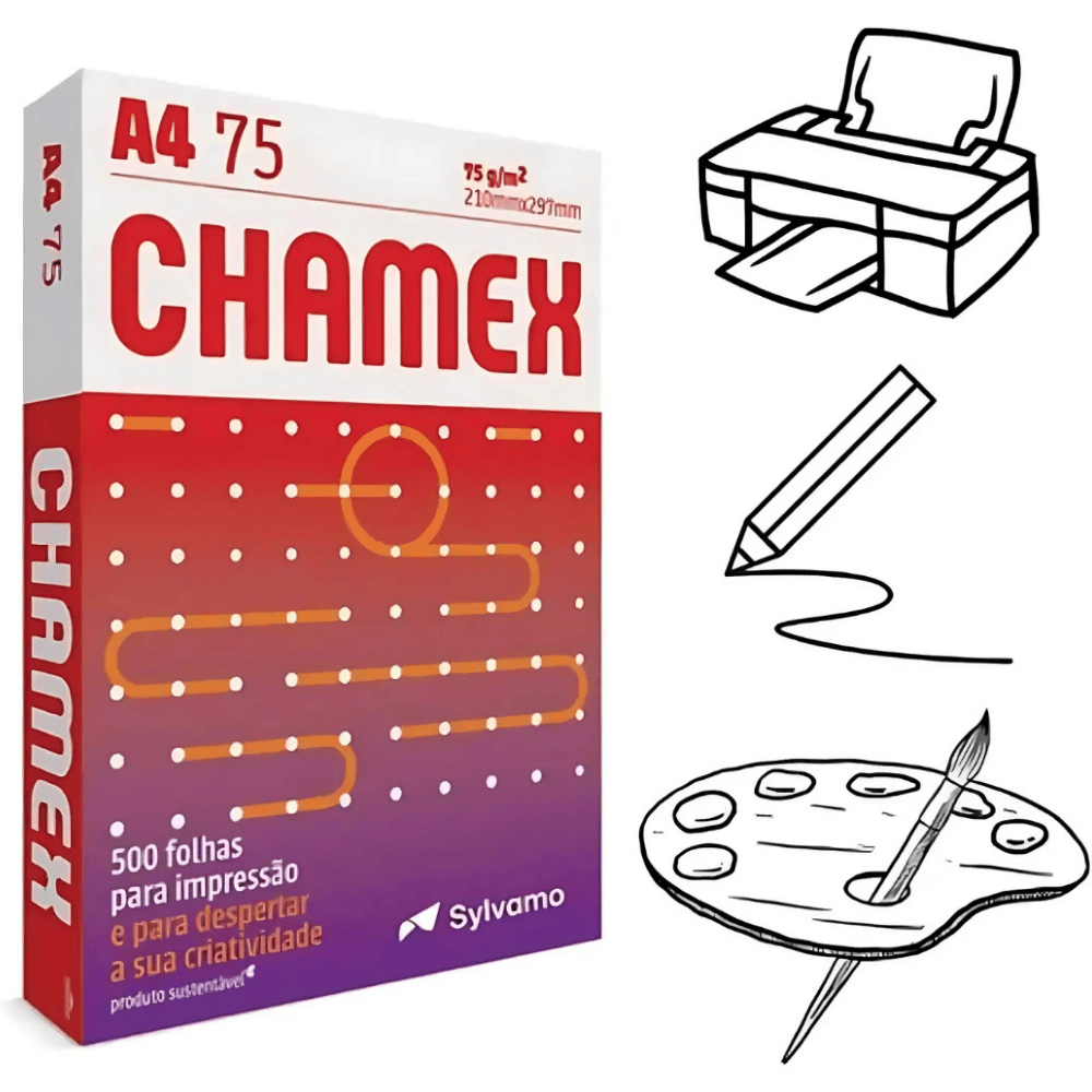 Papel Chamex Office A4 500Fls - Cx 6 Unidades