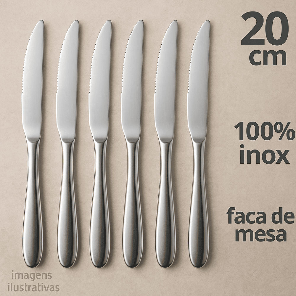 Faca De Churrasco Inteiriço 21Cm - Cx 6 Unidades
