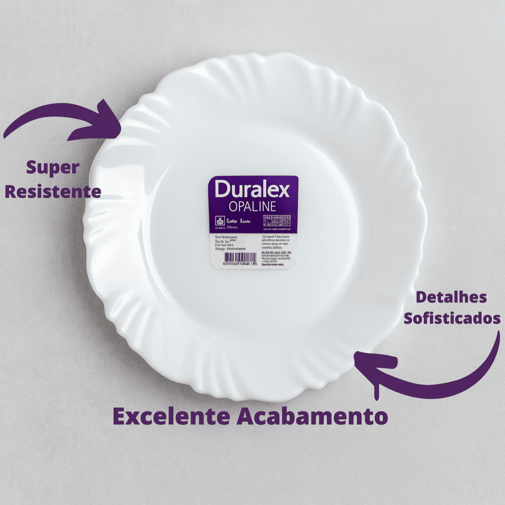 Prato Opaline Pétala Sobremesa Nadir - Cx 12 Unidades