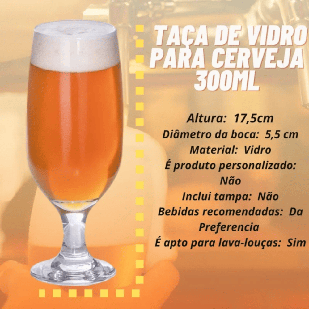 Taça Floripa Cerveja 300Ml - Cx 6 Unidades