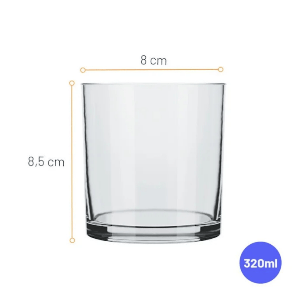 Copo Cylinder Rocks 320Ml -  Cx 12 Unidades