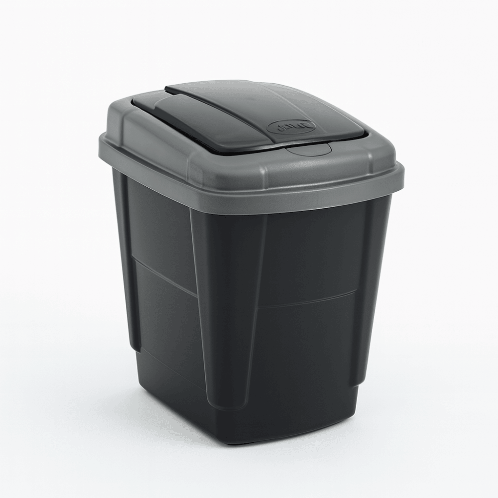 Lixeira Click 4,5L Silverblack Mb - Cx 6 Unidades