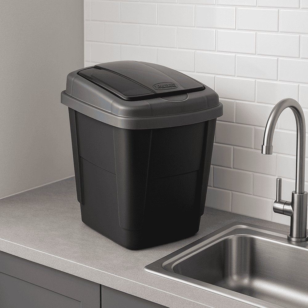 Lixeira Click 4,5L Silverblack Mb - Cx 6 Unidades