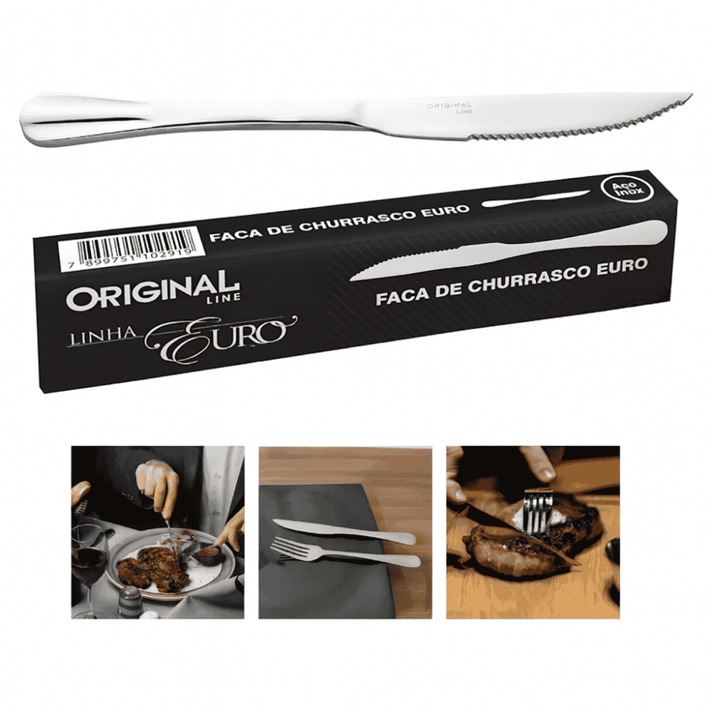 Faca Para Churrasco Euro Original Line - Cx 6 Unidades