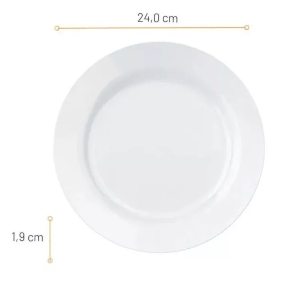 Prato Opaline Menu Raso 24Cm Nadir - Cx 6 Unidades