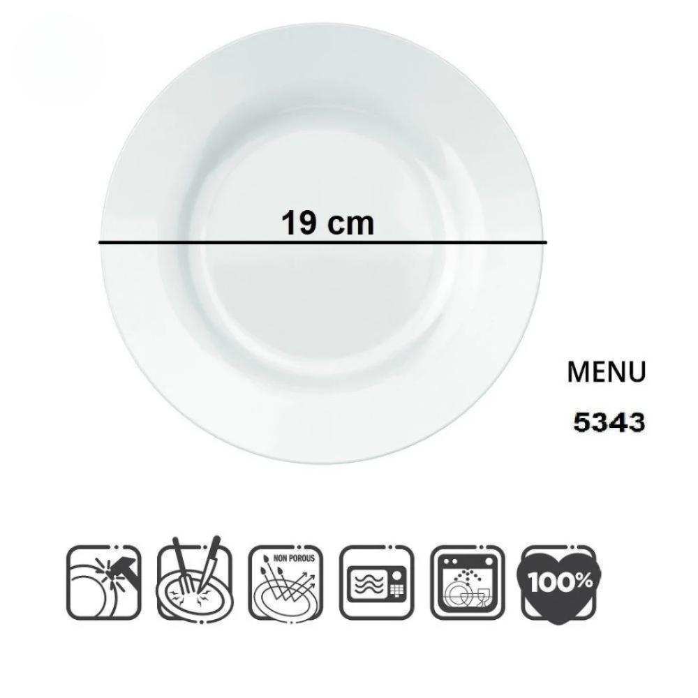 Prato Opaline Menu Sobremesa Nadir - Cx 6 Unidades