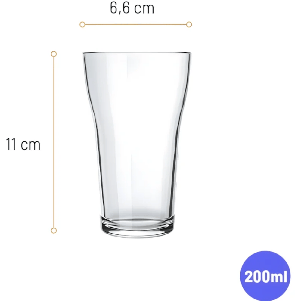 Copo Boteco 200Ml Nadir - Cx 6 Unidades