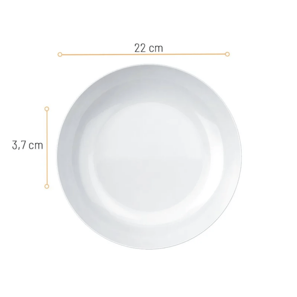 Prato Opaline Blanc Fundo Nadir - Cx 6 Unidades