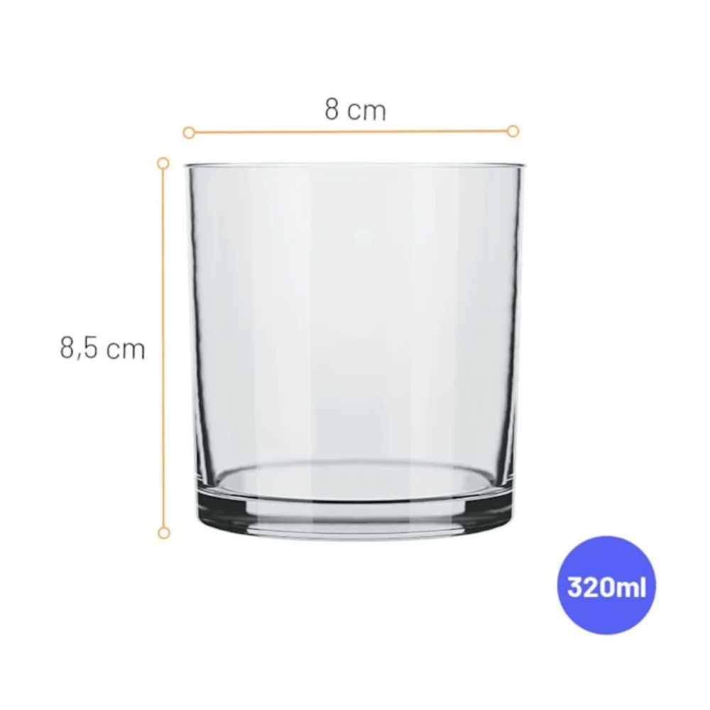 Copo Cylinder Rocks 320Ml Nadir - Cx 6 Unidades