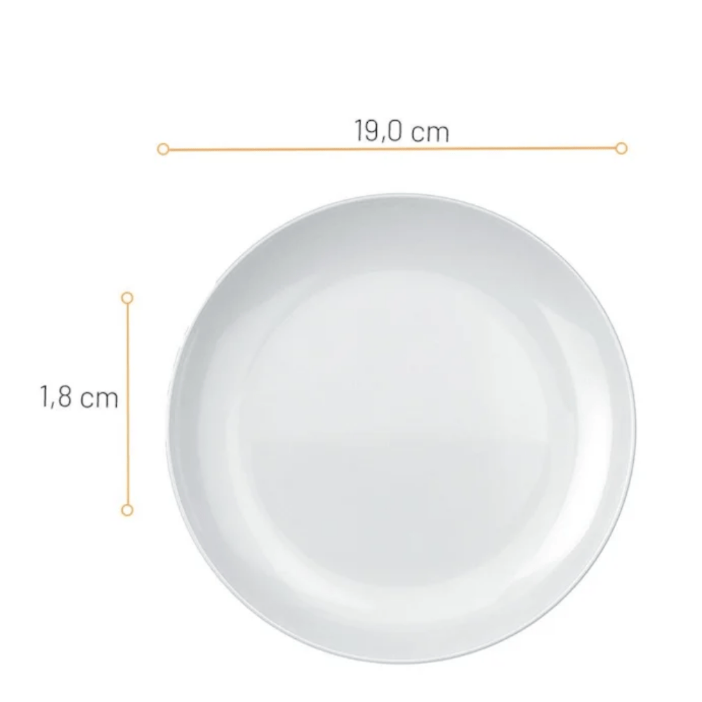 Prato Opaline Blanc Sobremesa Nadir - Cx 6 Unidades