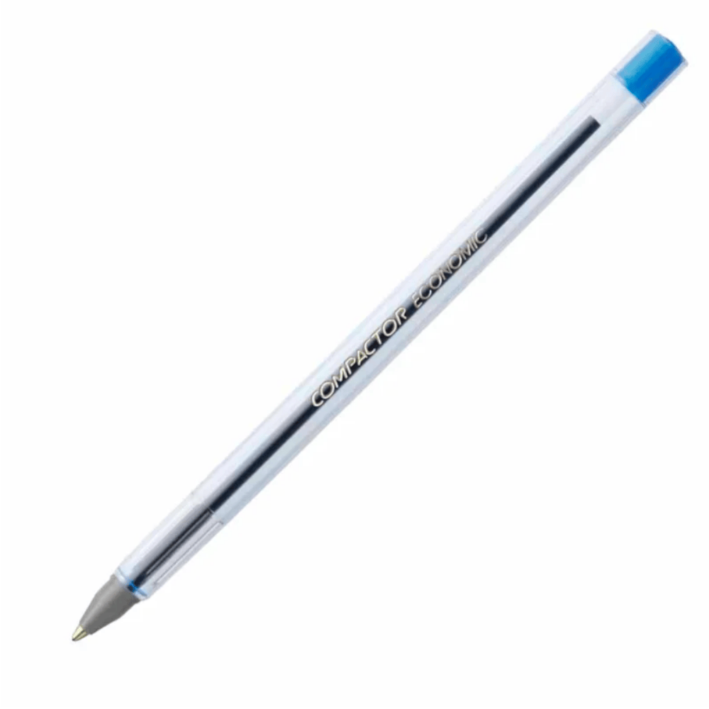 Caneta Esferográfica Economic Azul Compactor - Cx 6 Unidades