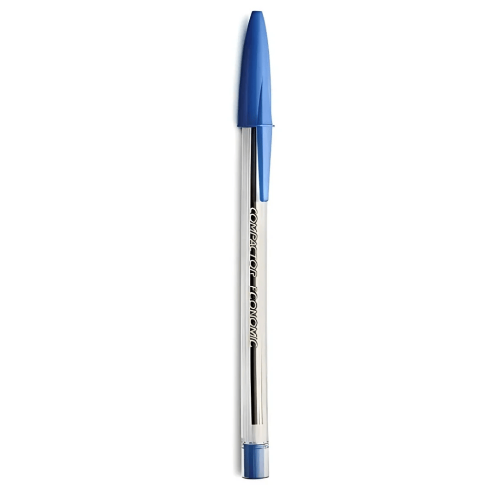 Caneta Esferográfica Economic Azul Compactor - Cx 6 Unidades