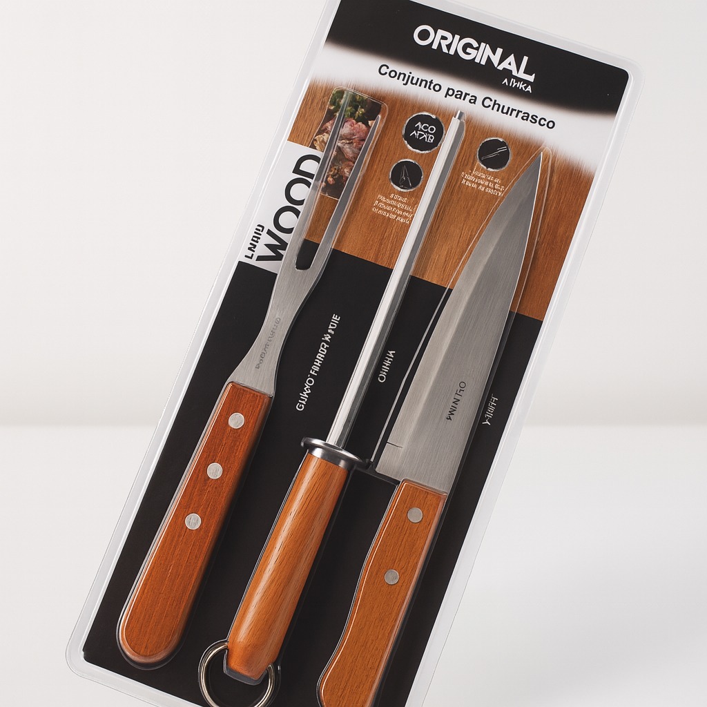 Kit Churrasco Wood Original Line Sl0456